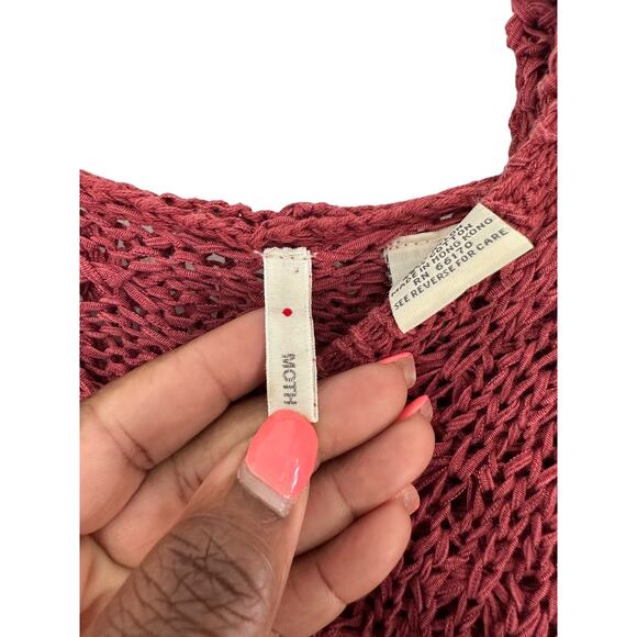 Anthropologie Moth Pink Knit Brat Cozy Hooded Pullover Sweater Size Medium - Picture 3 of 9